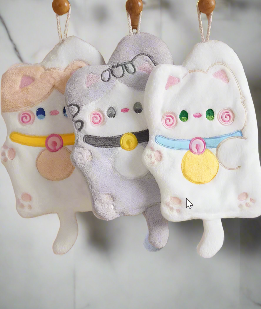 Superabsorberande handduk söt katt - Grå Kattunge