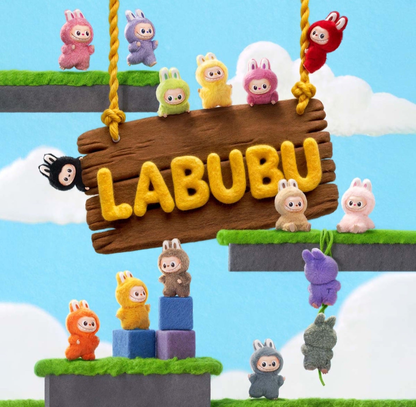 Labubu Pin for Love Series- Vinyl Plush Pendant Blind box Single Box (N-Z)