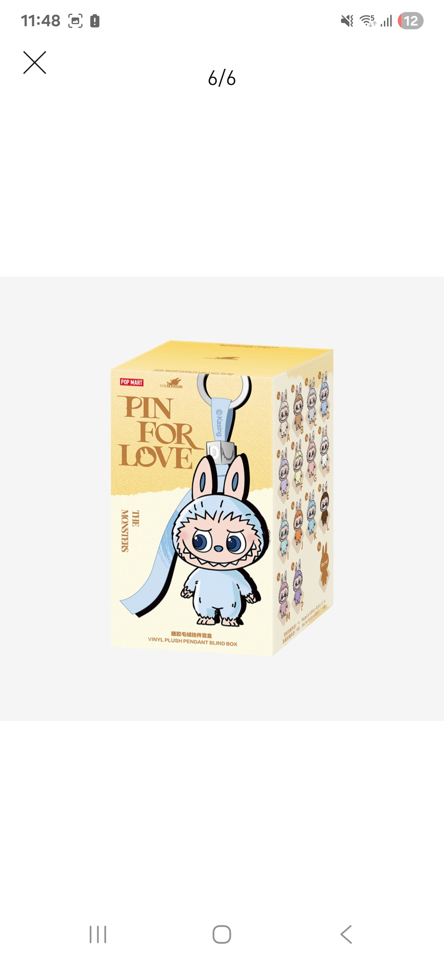 Labubu Pin for Love Series- Vinyl Plush Pendant Blind box Single Box (A-M)