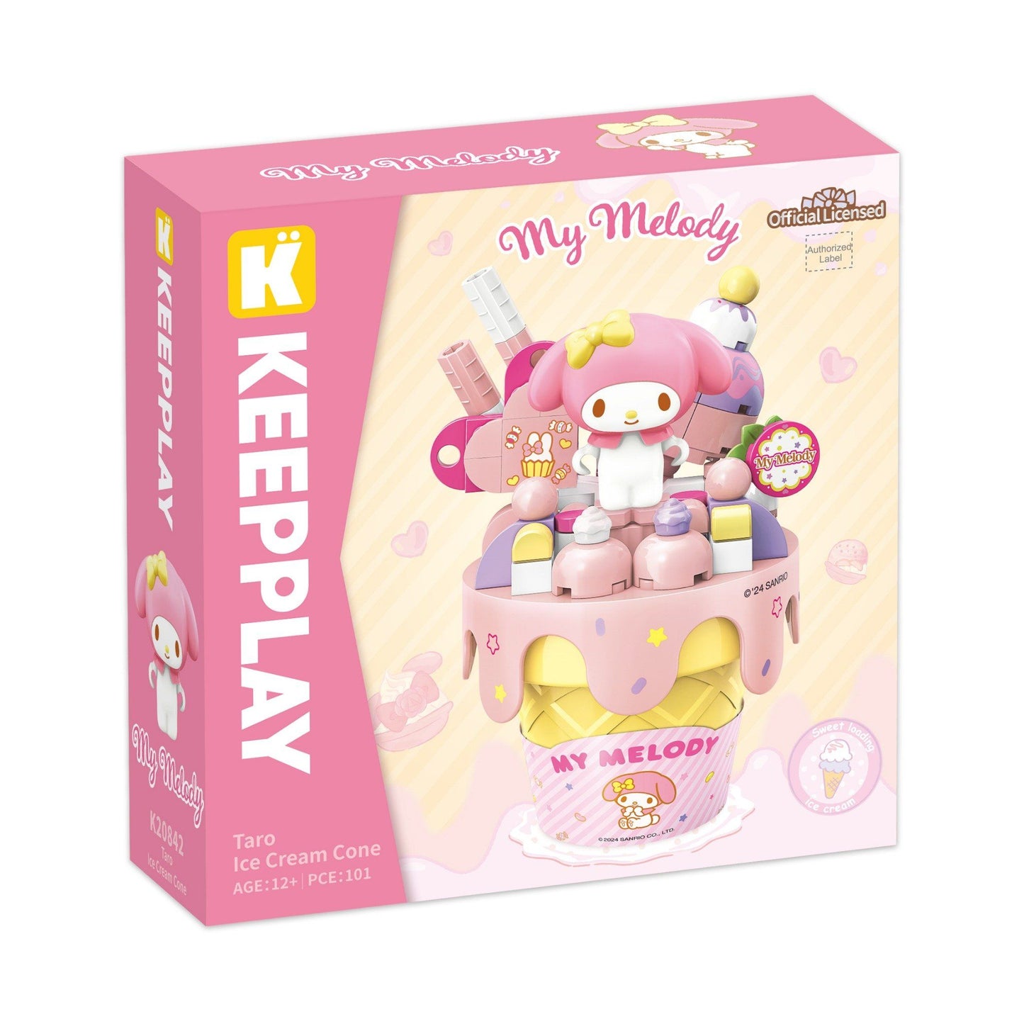 KEEPPLAY Sanrio Glass Cone MELODY Byggkloss