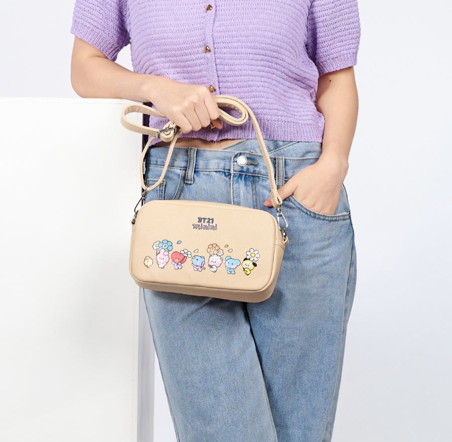 BT21 minini blommig axelväska