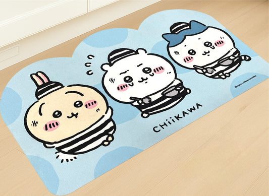 Chiikawa mjuk dörrmatta - fängelseuniformstil- Blå 70*40cm