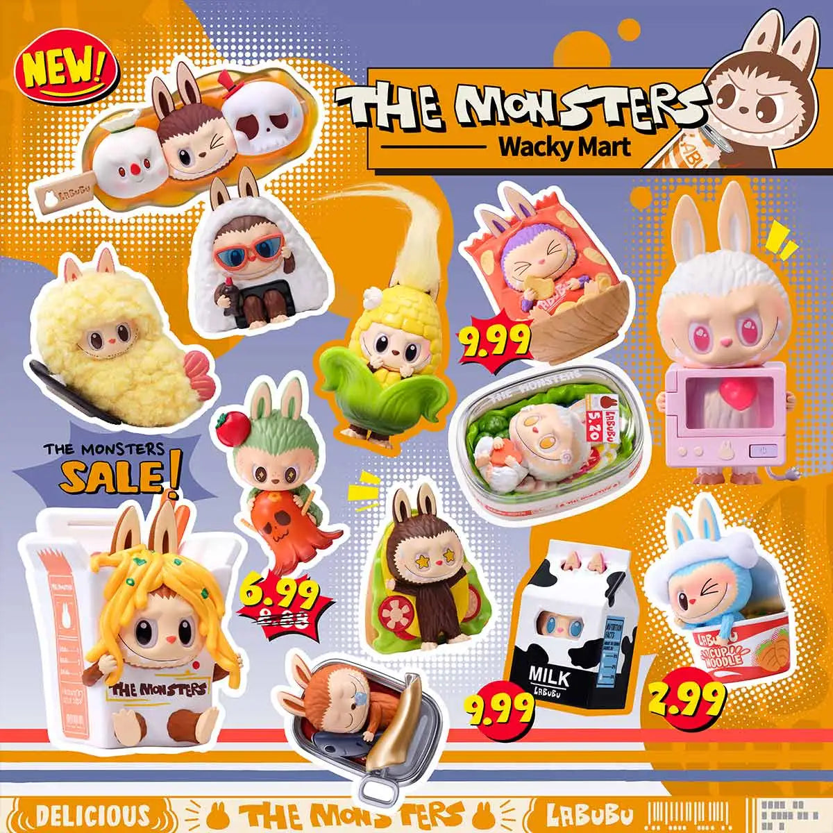 THE MONSTERS Wacky Mart Series Figures Labubu Blind box Single Box