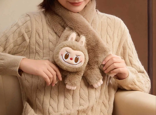 Warm Fluffy Holiday Series- LABUBU Plush Scarf - POPLAND Limited
