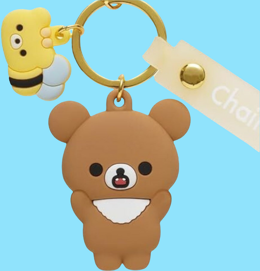 Rilakkuma Chairoikoguma Nyckelring SAN-X