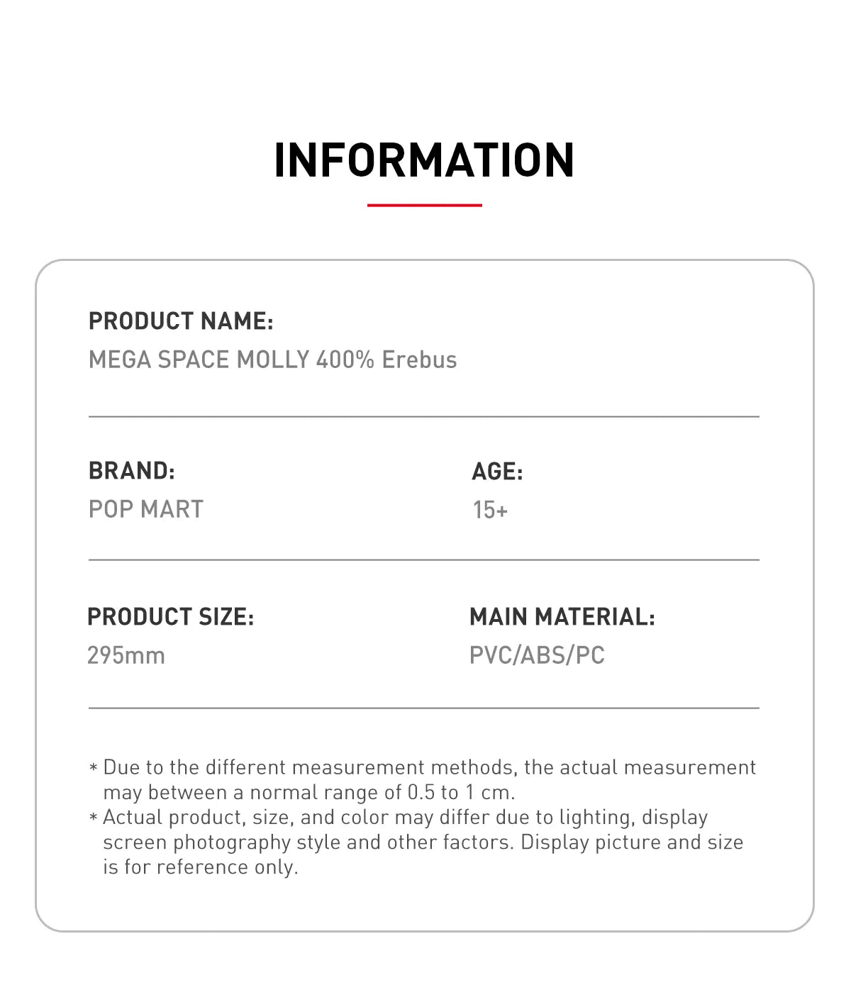 Molly - MEGA SPACE MOLLY 400% Erebus - POP Mart