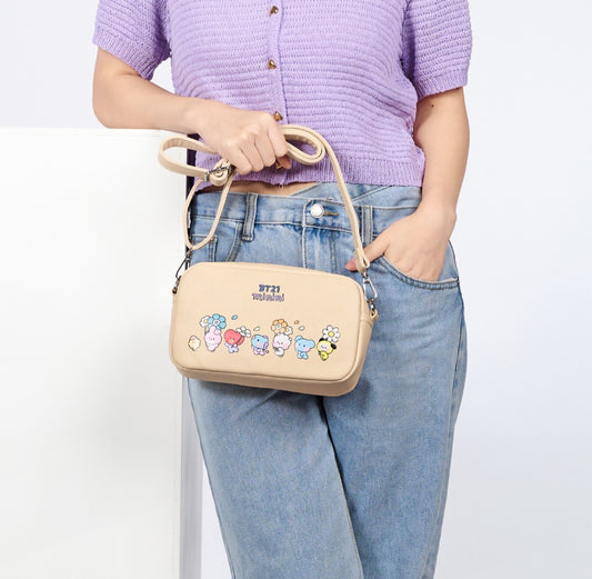BT21 minini blommig axelväska