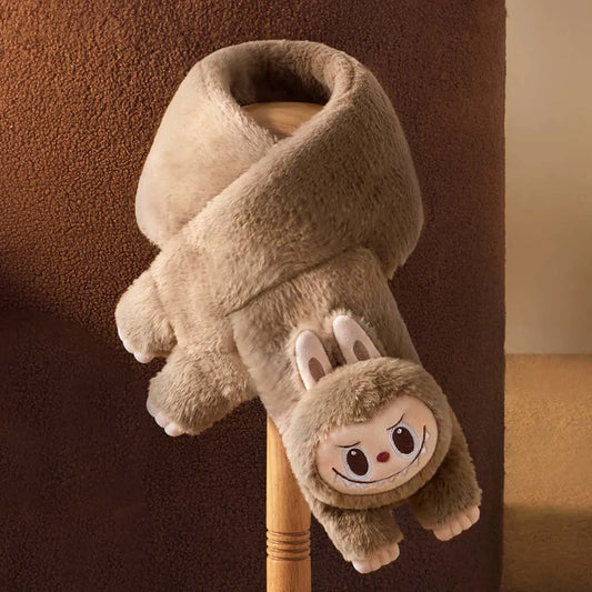 Warm Fluffy Holiday Series- LABUBU Plush Scarf - POPLAND Limited