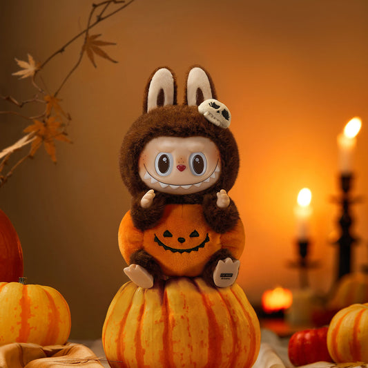 Pop Mart Labubu The Monsters Happy Halloween Party Series-Sitting Pumpkin Vinyl Plush