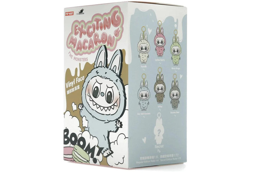 Exciting Macaron Labubu - Allra Första Macaron Versionen - Blind Box Single Box - Krämfärgade tygetikett-Begränsat Antal!