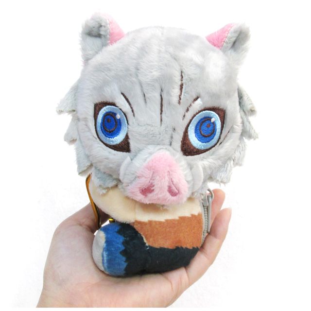 Demon Slayer: Kimetsu no Yaiba - Inosuke Hashibira Plyschdocka, Nyckelring, Väskberlock, Sittande Sidovy, 16cm