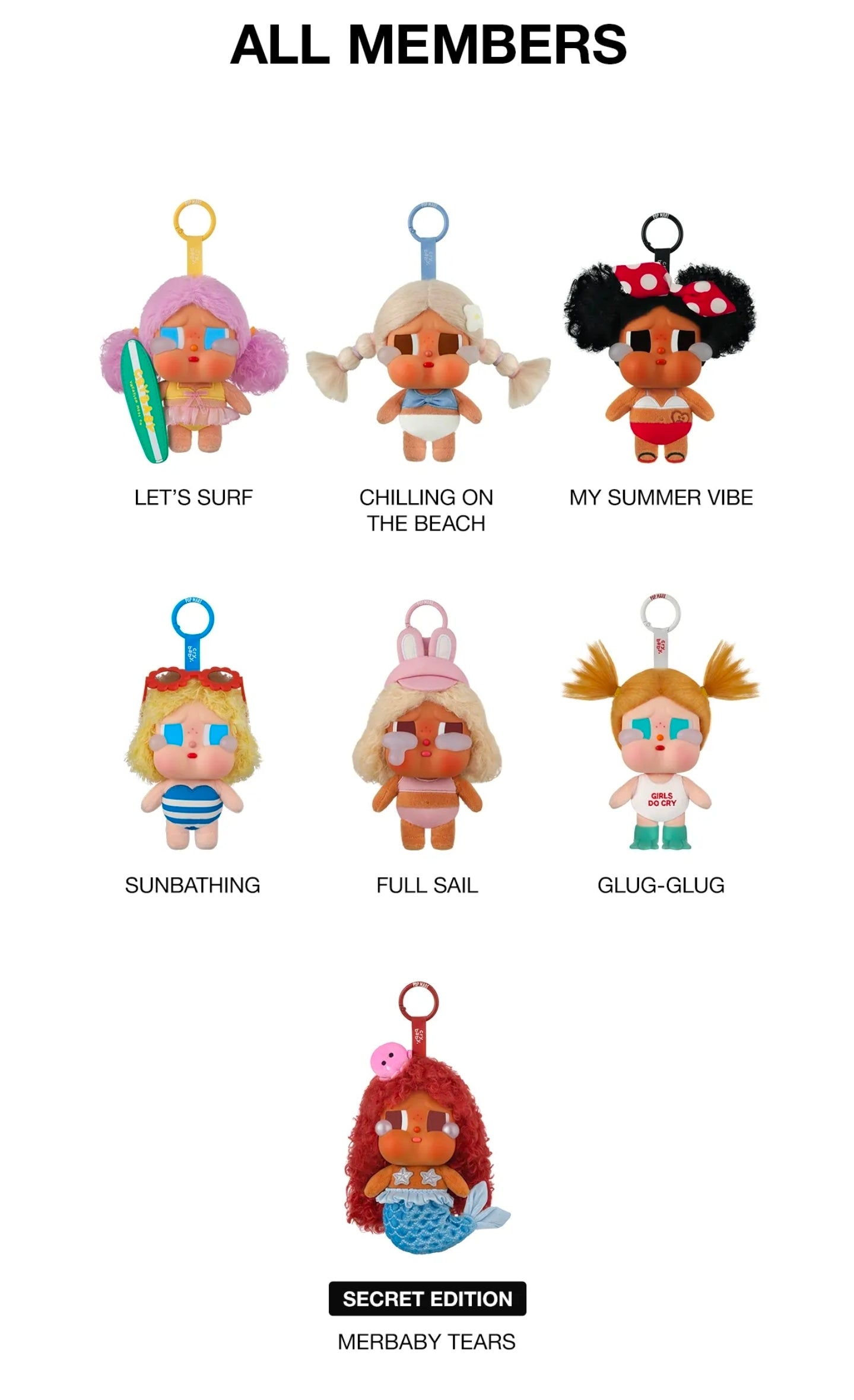 CRYBABY Vacation Mode On Series-Vinyl Plush Pendant Blind Box Single Box