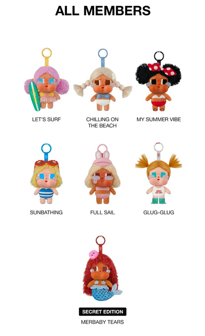 CRYBABY Vacation Mode On Series-Vinyl Plush Pendant Blind Box Single Box